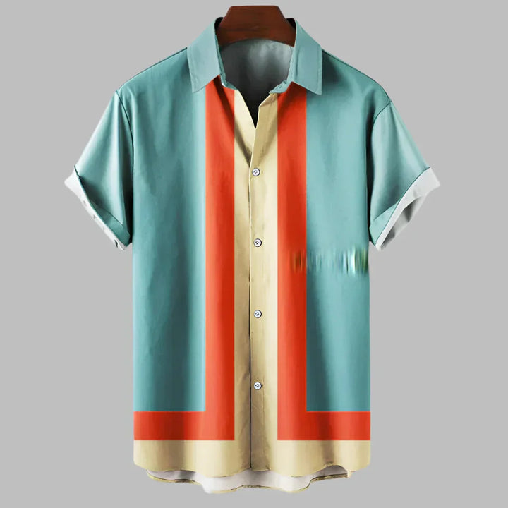 Casual herenoverhemd met korte mouwen, losvallend retro design voor ultiem zomercomfort en strandstijl.