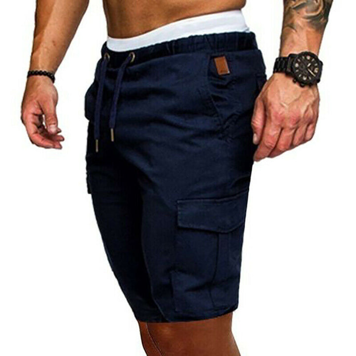 Blauwe comfortabele short voor mannen, perfect voor vrije tijd en sportieve activiteiten