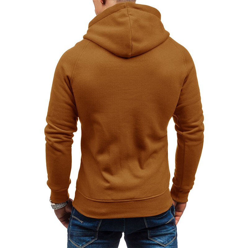 Comfortabele zwarte herenmode hoodie met lange mouwen