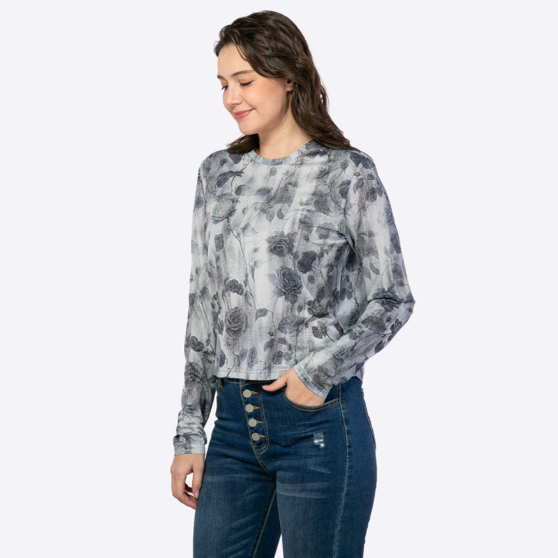 Dames Bloemenprint Blouse – Elegante Lange Mouwen & Comfortabele Pasvorm