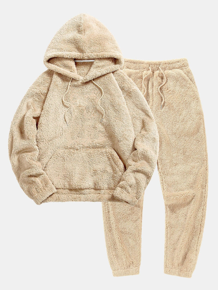 Volledige set van beige hoodie en bijpassende broek