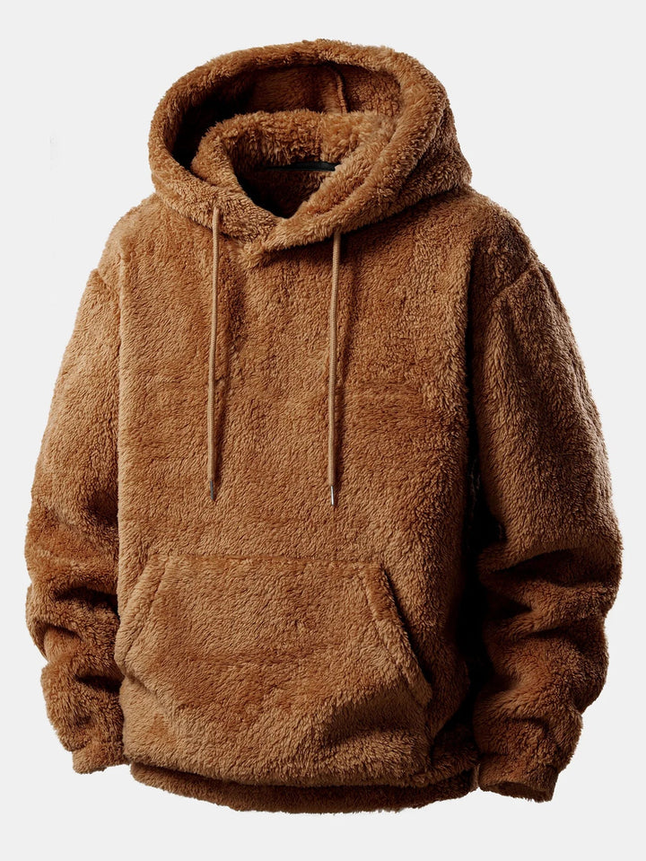 Casual heren hoodie en jogger combinatie van dikke pluche stof