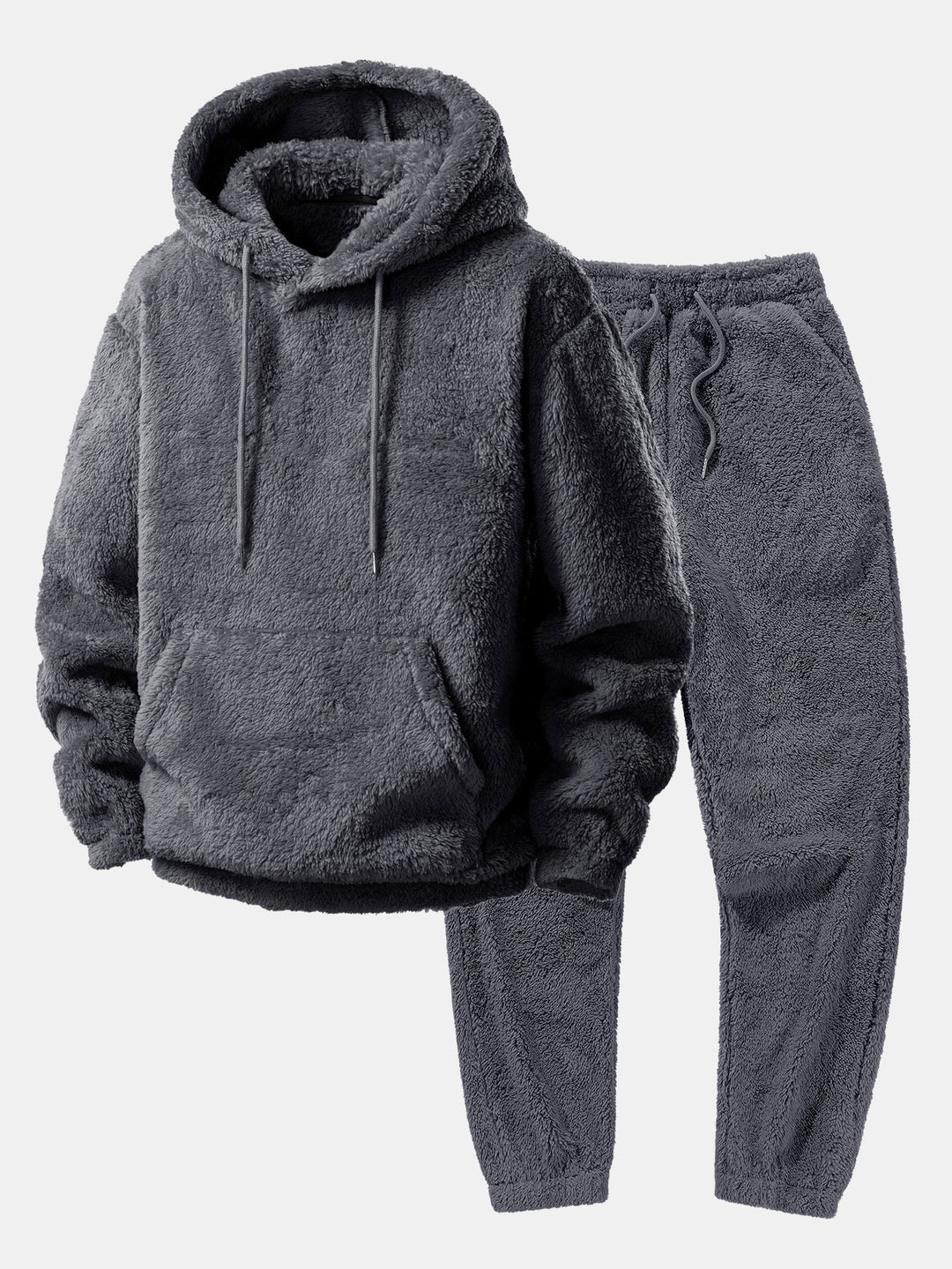 Warm winterkleding set met pluche hoodie en jogger voor heren