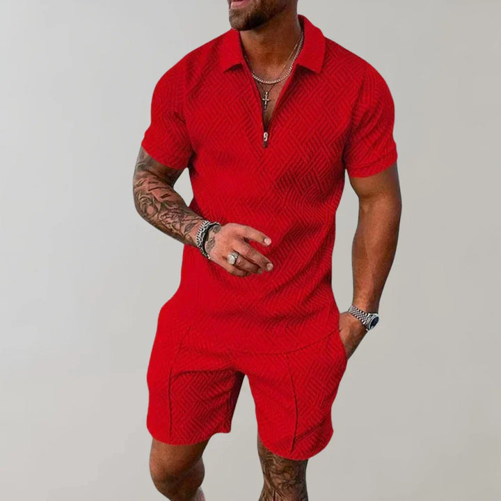 Hoymans heren zomerset: stijlvolle, luchtige polyester short en blouse voor ultiem comfort en casual mode in de zomer.