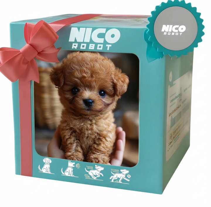 Bruine, interactieve pluchen hond met realistische bewegingen, ideaal voor gezelschap van kinderen & senioren.