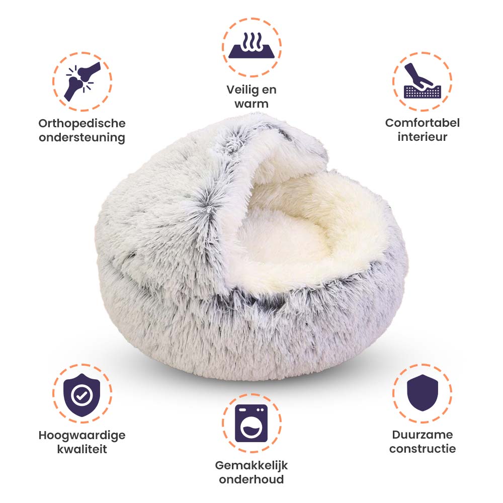 Infographic met de belangrijkste kenmerken van het hondenbed