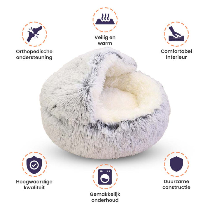Infographic met de belangrijkste kenmerken van het hondenbed