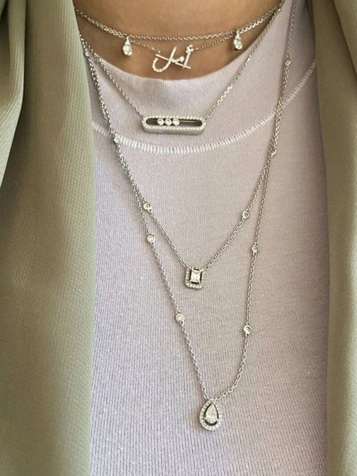 Stijlvolle gouden damesketting met fonkelende diamant