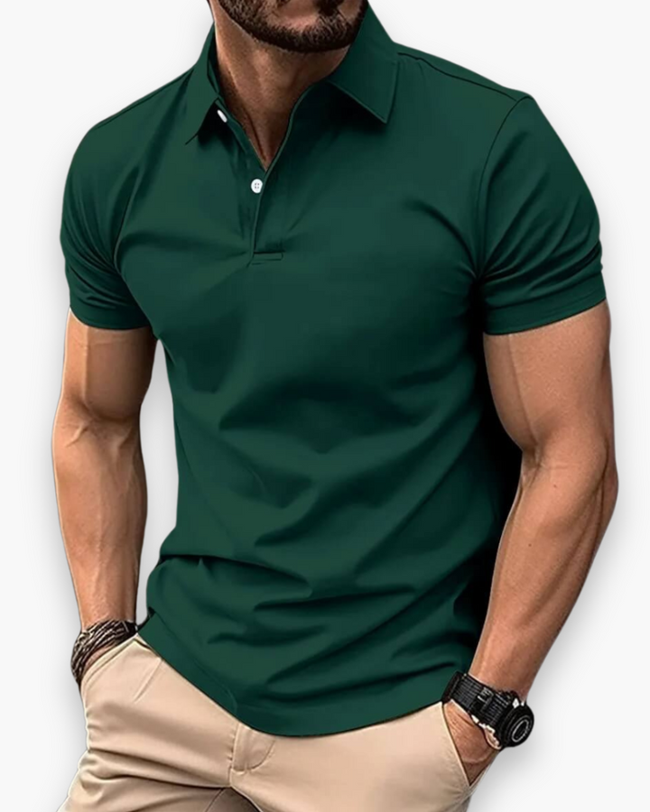 Stijlvol heren polo shirt met korte mouwen, perfect voor zomercomfort. Ademend en casual.