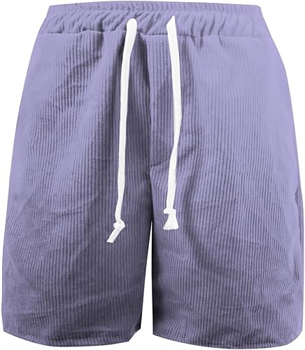 Heren korte broek met textuur ribstof, essentieel voor een comfortabele en modieuze lente/zomer.