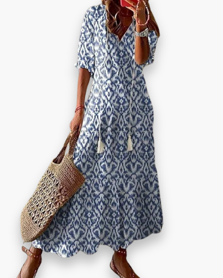 Vrouwelijke bohemien jurk met zwierige zoom voor ultiem zomercomfort