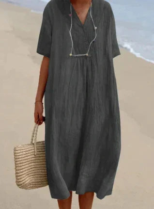 Casual dames jurk voor zonnige dagen, elegante en ademende zomerjurk
