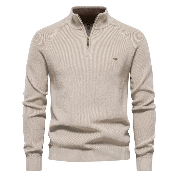 Heren half zip trui in regular fit met stijlvolle opstaande kraag voor herfstkleding