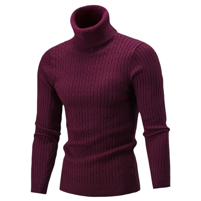 Gebreide heren coltrui, slim fit, voor een comfortabele en warme winterlook. Perfect casual of zakelijk.