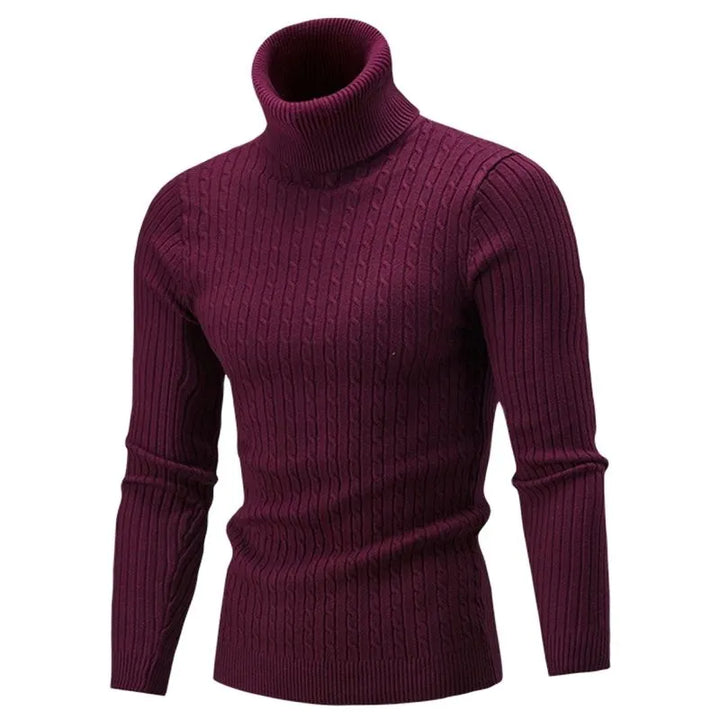 Gebreide heren coltrui, slim fit, voor een comfortabele en warme winterlook. Perfect casual of zakelijk.