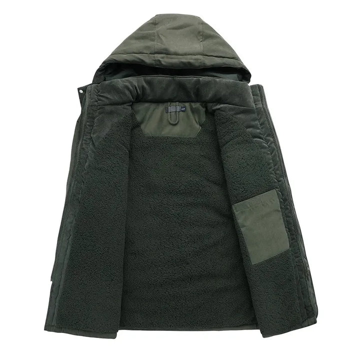 Comfortabele heren parka: Warme marineblauwe winterjas in militaire stijl, ideaal voor dagelijks gebruik en avonturen.