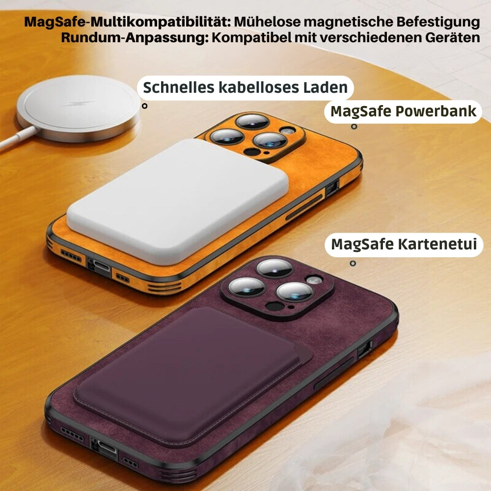 Vintage bruin leren iPhone hoes, klassieke look met moderne bescherming.