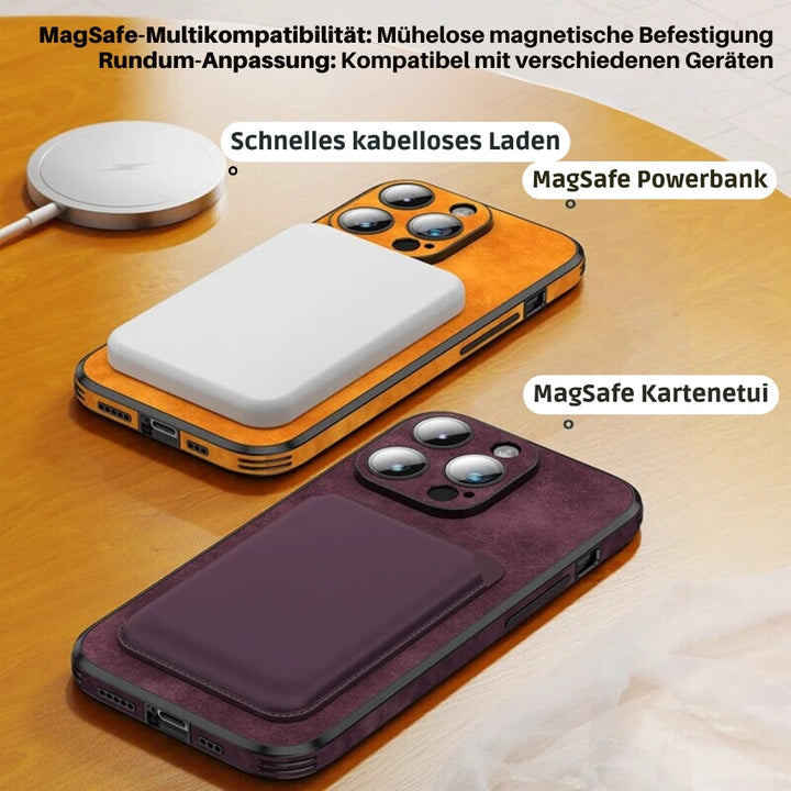 Vintage bruin leren iPhone hoes, klassieke look met moderne bescherming.
