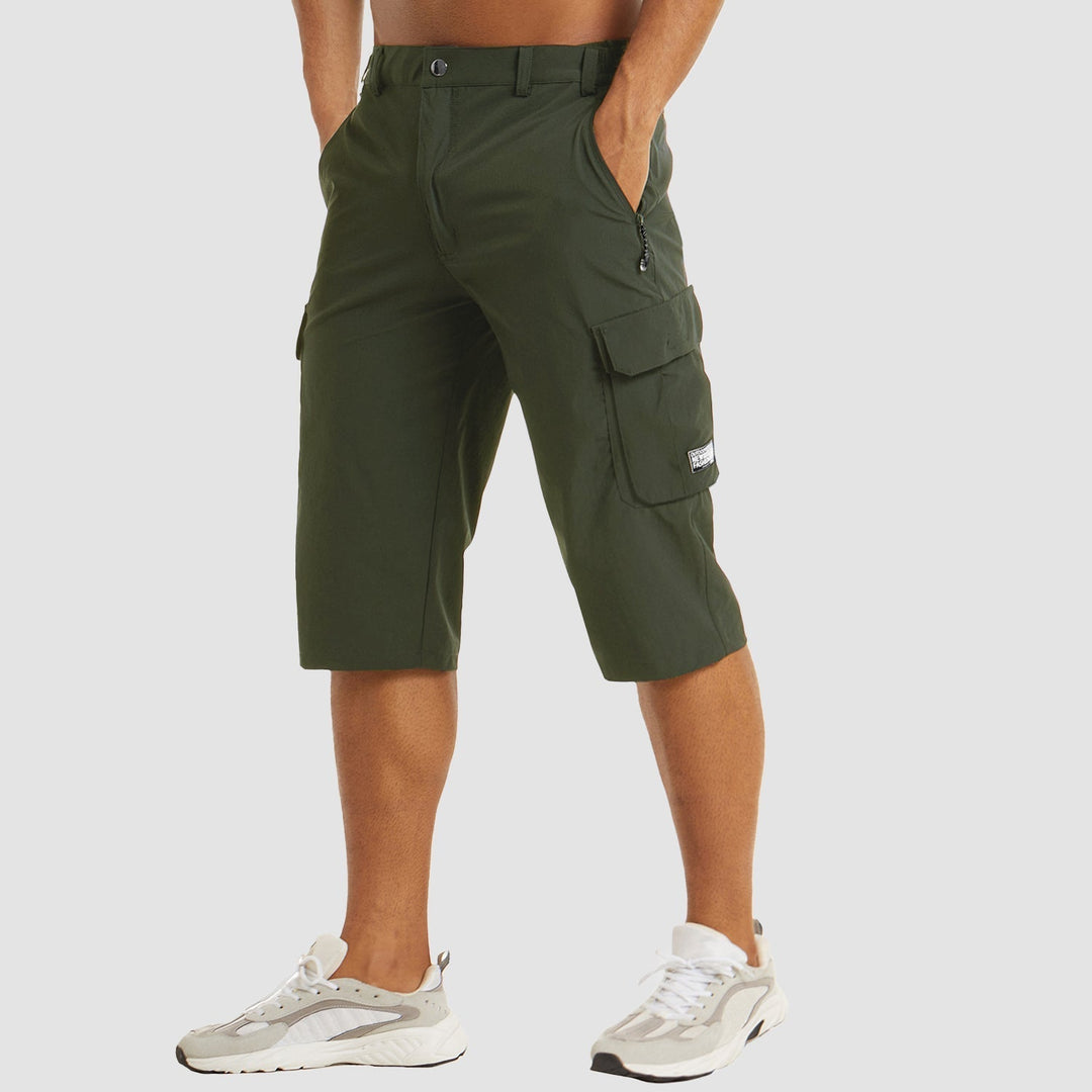 Zwarte cargo shorts voor heren gemaakt van sneldrogend materiaal