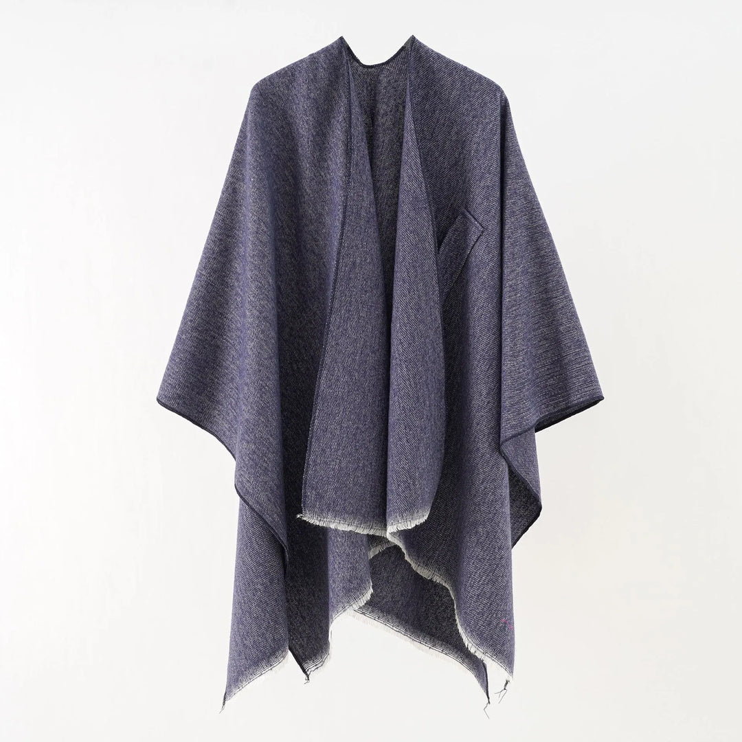 Effen kasjmierlook damesponcho, een stijlvol en warm vest voor dameskleding. Comfortabel & loose fit.