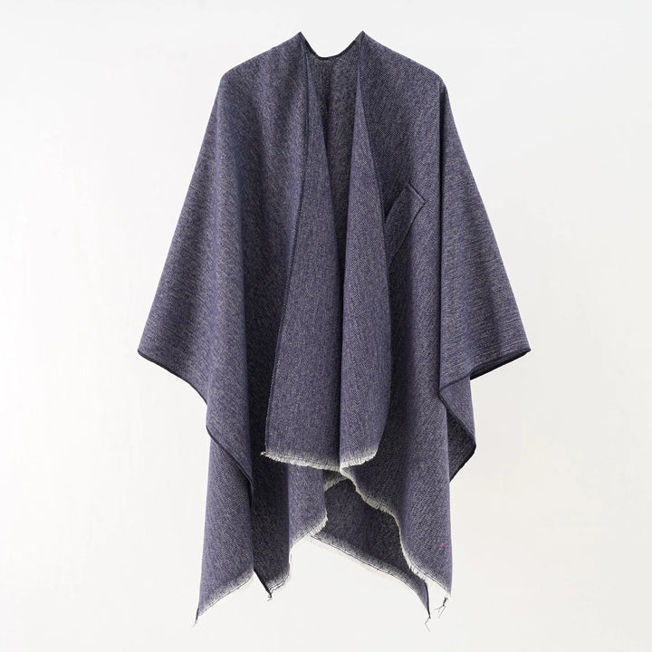 Effen kasjmierlook damesponcho, een stijlvol en warm vest voor dameskleding. Comfortabel & loose fit.