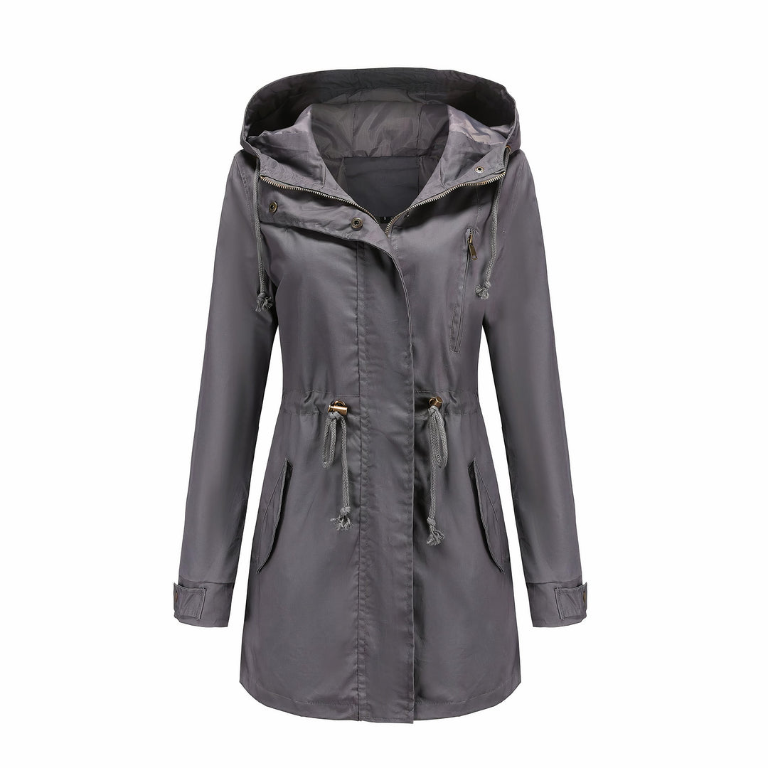 Zachte winddichte dames trenchcoat. Stijlvolle overgangsjas, comfortabel voor lente en herfst weer.