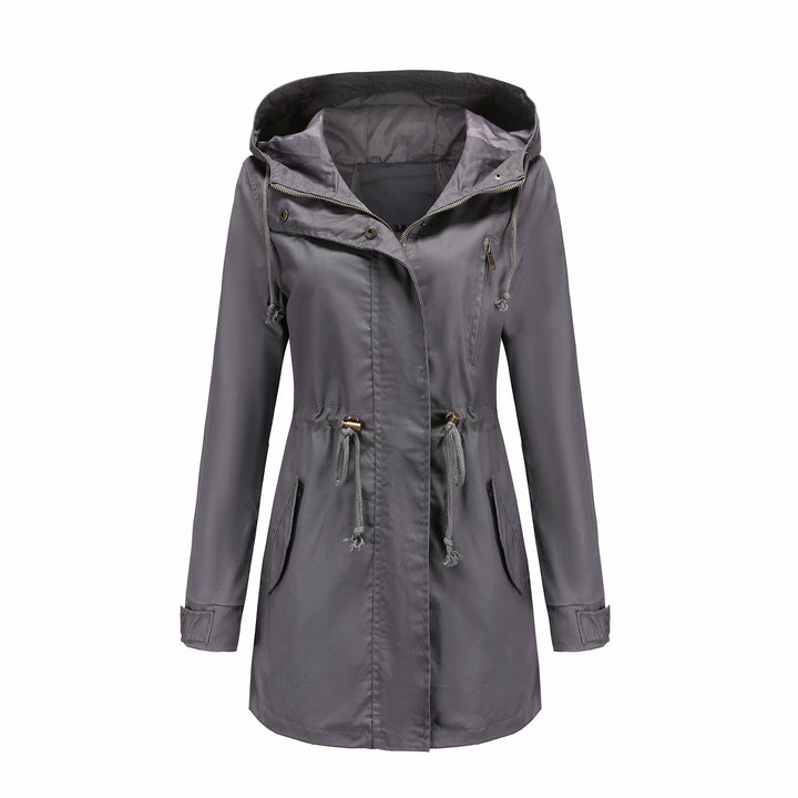 Zachte winddichte dames trenchcoat. Stijlvolle overgangsjas, comfortabel voor lente en herfst weer.