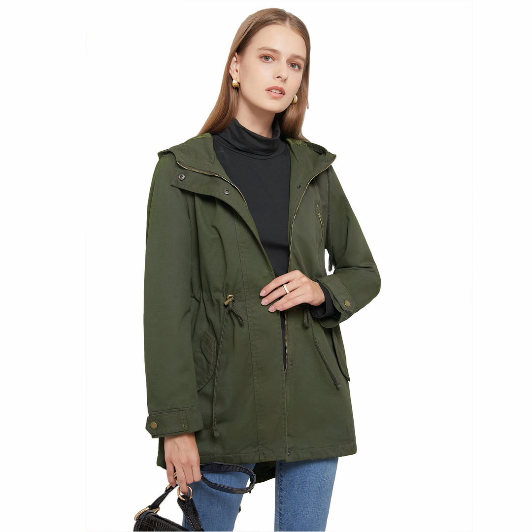 Stijlvolle dames winddichte trenchcoat voor lente & herfst. Perfecte casual overgangsjas met elegant design.