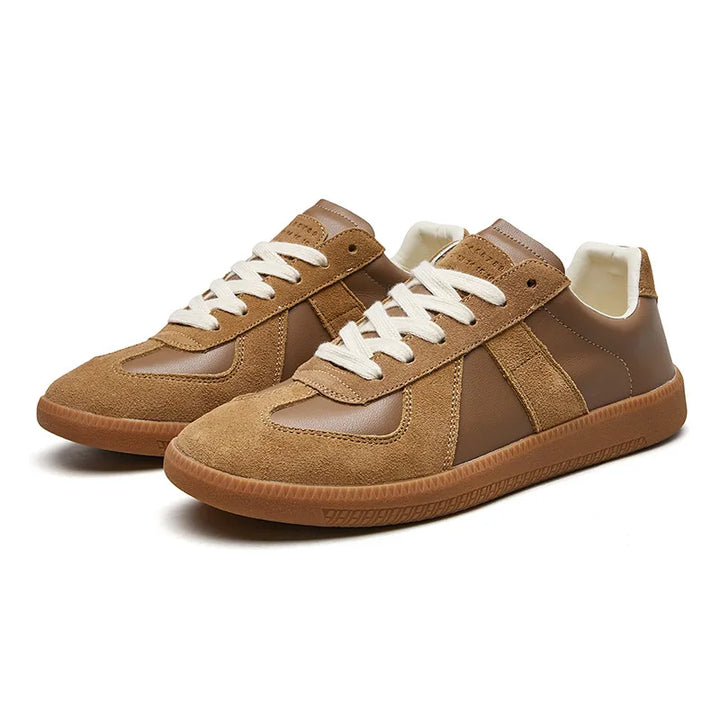 Bruine retro sneakers met dikke zool voor mannen, paar