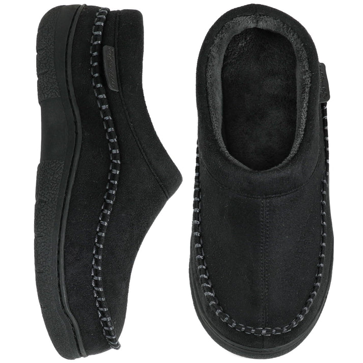 Zwarte heren pantoffels voor warmte en comfort thuis