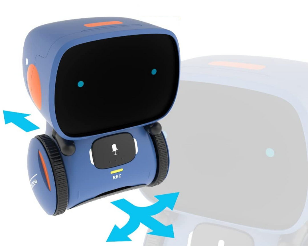 Slimme robot voor kinderen in actie op een tafel
