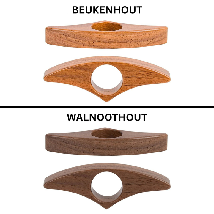 Ergonomische houten boekenhouder, handige duimhouder voor comfortabel en moeiteloos lezen.