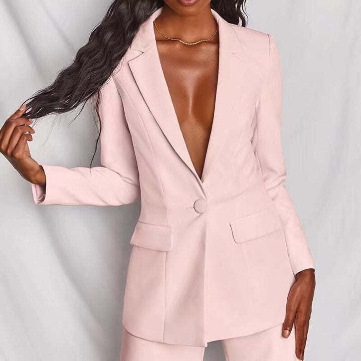Feestelijke dames chique blazer broek set, tweedelige outfit voor speciale gelegenheden.