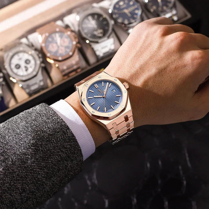 Stijlvol cadeau voor mannen: Jonas Deluxe herenhorloge met datumfunctie en waterbestendigheid.