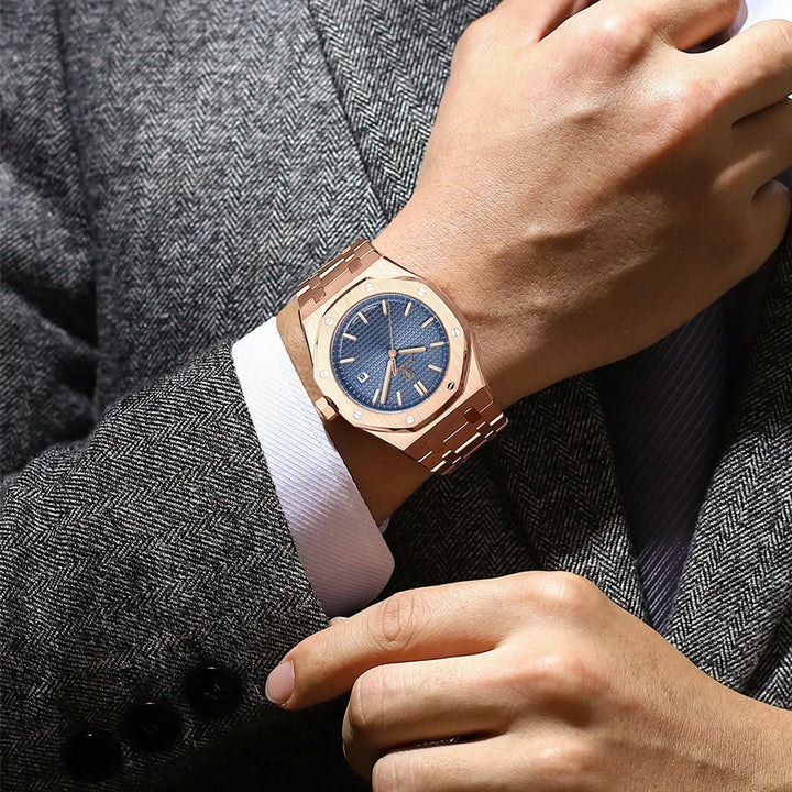Overzicht van het Jonas Deluxe herenhorloge, tijdloos design en veelzijdig voor alle gelegenheden.