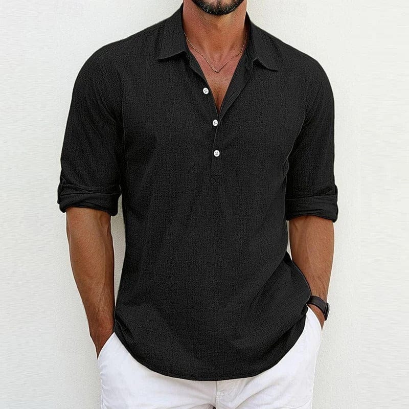 Heren poloshirt lange mouwen, casual en comfortabel voor lente/herfst. Stijlvolle en tijdloze mannen bovenkleding.