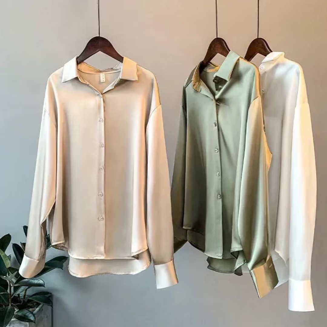 Klassieke zwarte damesblouse met lange mouwen in comfortabele grote maat