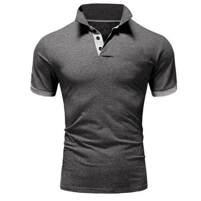 Comfortabele herenpolo met korte mouwen en geklede kraag voor modebewuste man