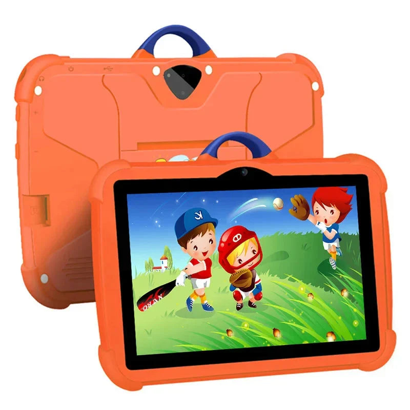 Oranje kindertablet 7 inch voor kinderen met educatieve apps