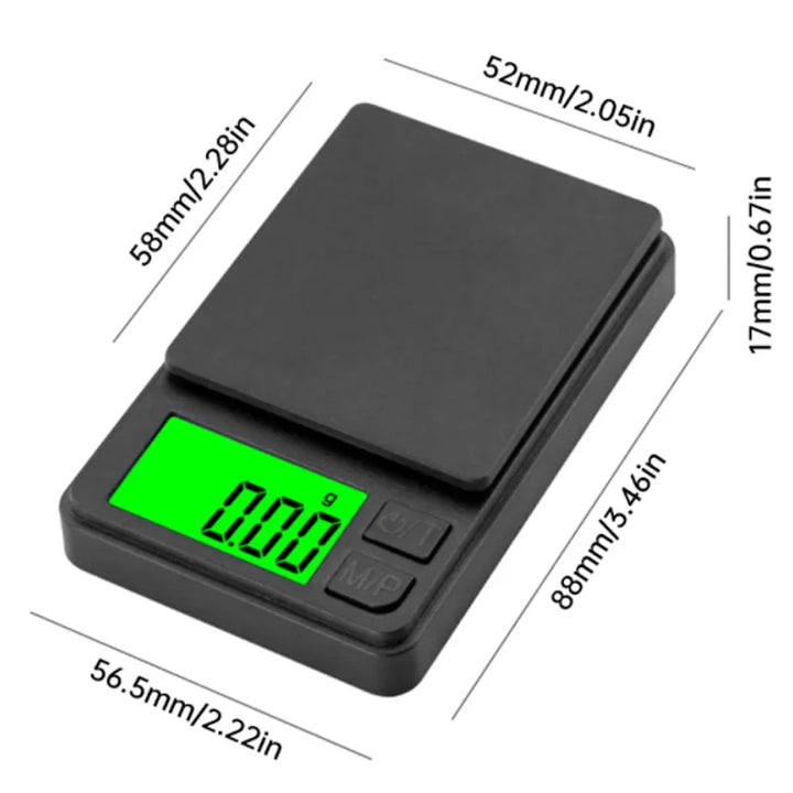 Compacte digitale weegschaal voor sieraden en reizen met beschermdeksel