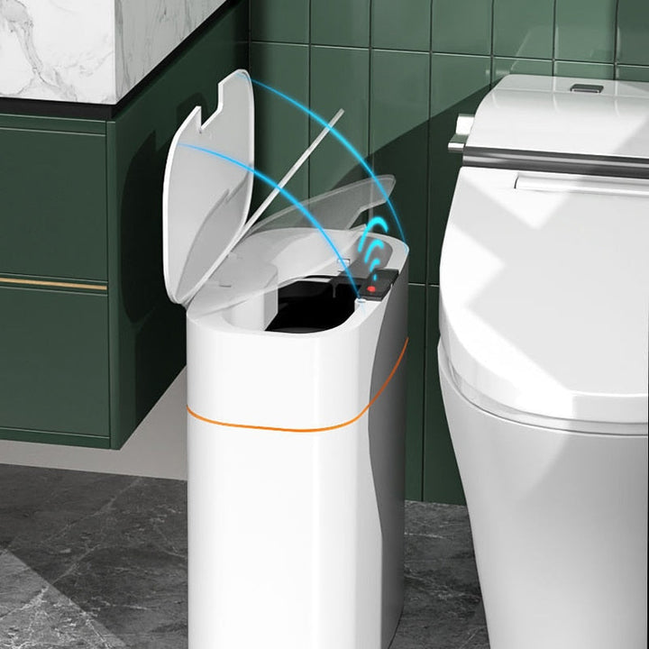 Slimme 13L prullenbak met infrarood sensor. Automatisch & hygiënisch, ideaal voor keuken of kantoor.