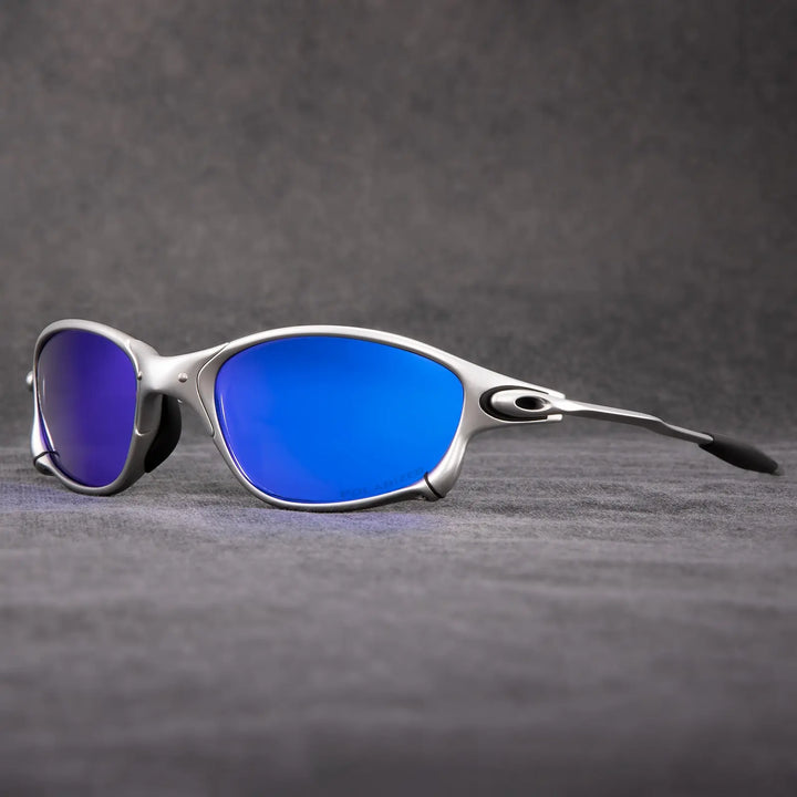 Trail Valley polariserende zonnebril in blauw en zilver