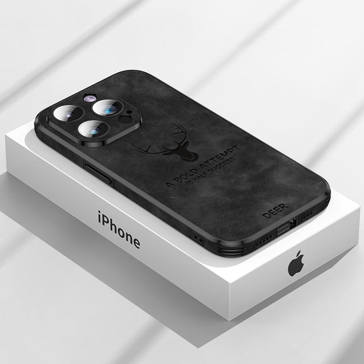 Hoogwaardig leren telefoonhoesje, valbestendig en stijlvol voor elke iPhone.
