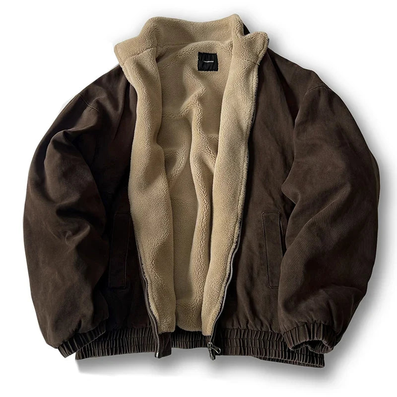 Oversized heren winterjas van zacht fleece met warme pasvorm
