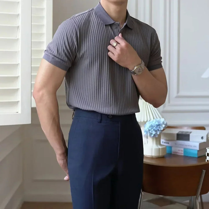 Moderne herenmode casual polo met korte mouwen en comfortabele slim fit pasvorm