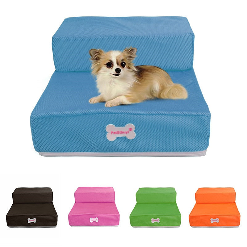 Huisdier comfort met deze 2-laags hondentrap. Veilige banktoegang voor kleine hond. Belangrijke hondenbenodigdheden.
