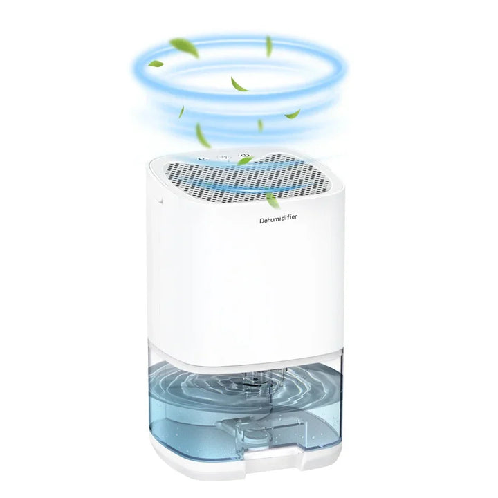 Aveline draagbare 1000ml luchtontvochtiger met luchtfilter en nachtlampje voor gezond binnenklimaat.