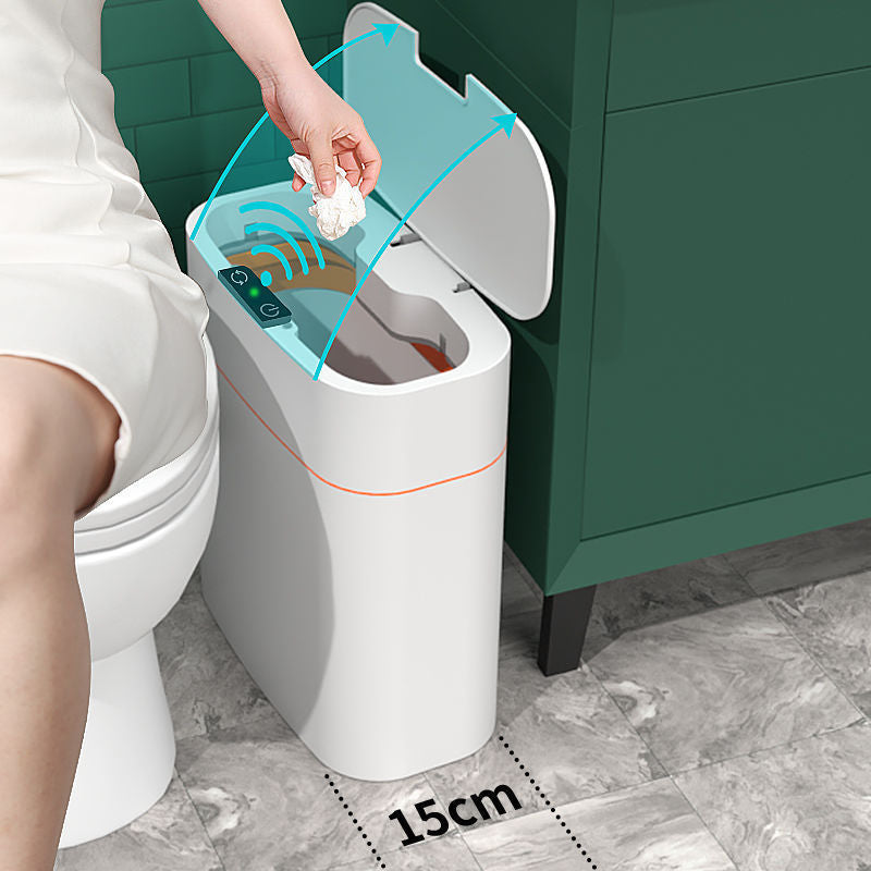 Automatische sensor prullenbak (13L) in strak design, opent zonder aanraking voor hygiënisch gebruik in huis.