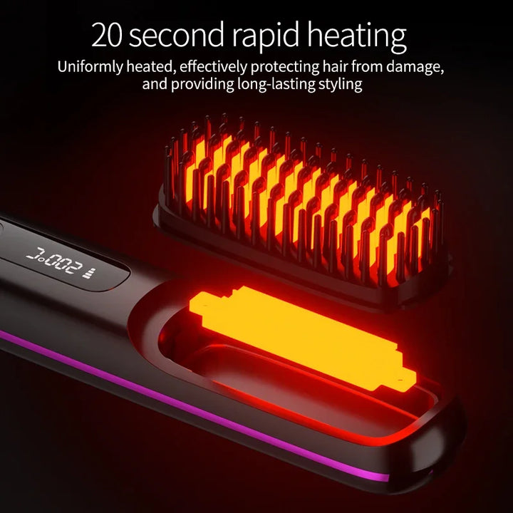 Close-up van het verwarmde keramische element van de haarstyler