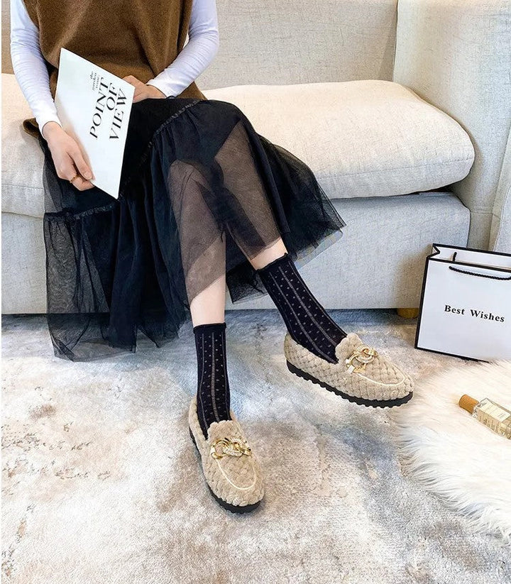 Stijlvolle khaki winter schoenen voor dames met zachte binnenkant